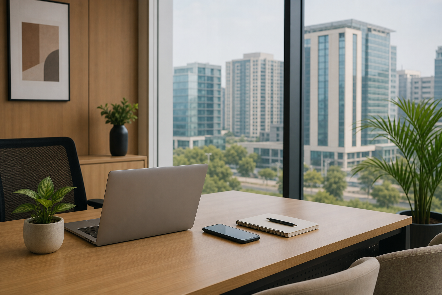 Fintech team working in a modern office